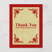 dank u voor uw toewijding briefkaart (Voorkant)
