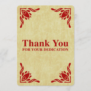 dank u voor uw toewijding kaart