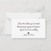 dank u voor uw trouwfoto modern handschrift floral notitiekaartje (Achterkant)