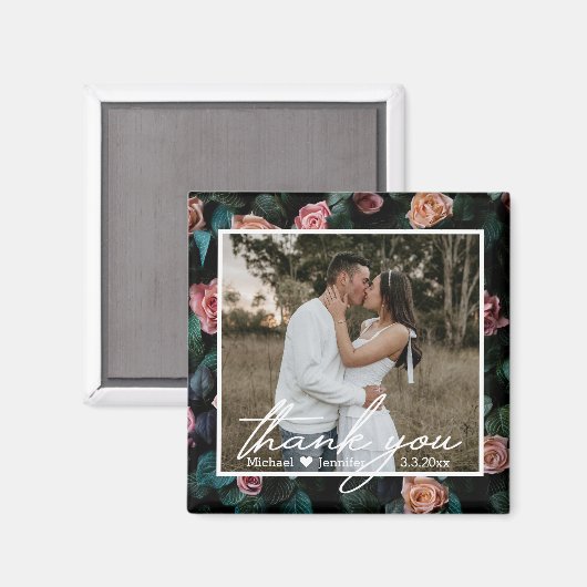 dank u voor uw trouwfoto witje - handschrift magneet (Voorkant / Achterkant)