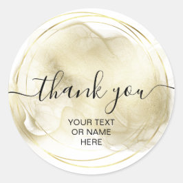 Dank u voor uw typografie minimalistisch logo goud ronde sticker