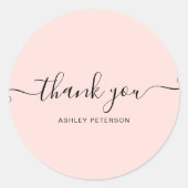 Dank u voor uw typografie minimalistische pastelro ronde sticker (Voorkant)