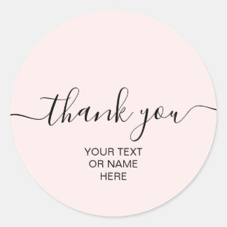 Dank u voor uw typografie minimalistische wazige r ronde sticker
