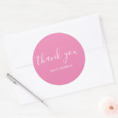 Dank u voor uw Typografie Plain Pink Ronde Sticker (Envelop)