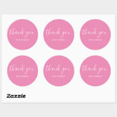 Dank u voor uw Typografie Plain Pink Ronde Sticker (Vel)