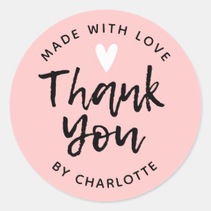 Dank u voor uw Typografie, wazig roze Ronde Sticker