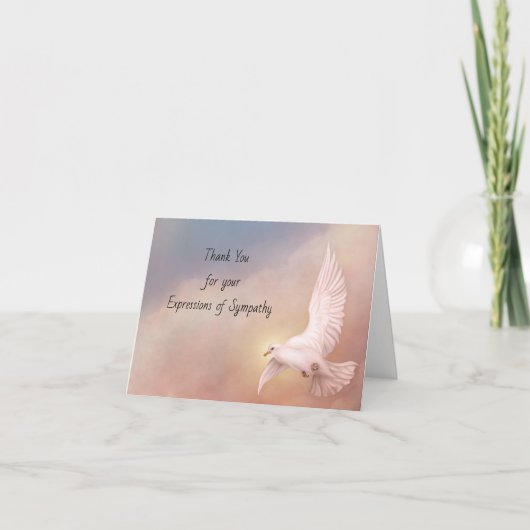 Dank u voor uw Uitdrukking van Sympathie Bedankkaart (Voorkant)