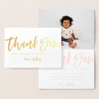 Dank u voor uw verjaardag, echte folie fotokaart