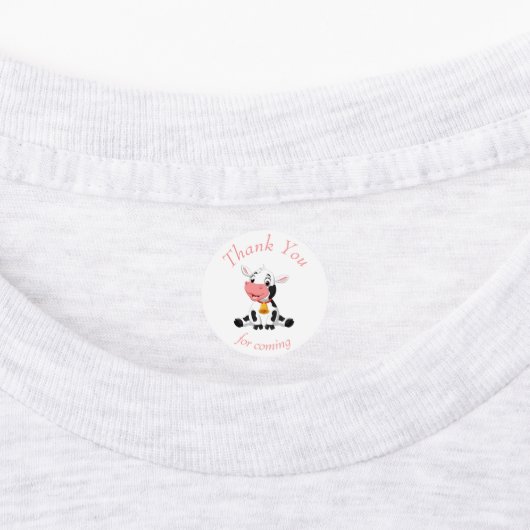 dank u voor uw verjaardag roze KOE stickers (Aangebracht)