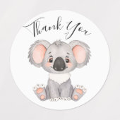 dank u voor uw verjaardagskabel koala labels (Design 2)