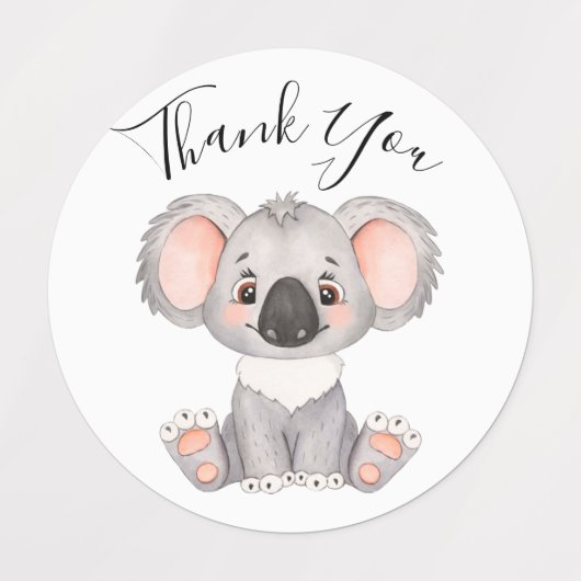 dank u voor uw verjaardagskabel koala labels (Design 1)