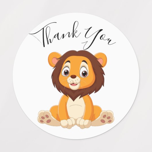 dank u voor uw verjaardagslabel LION Labels (Design 1)