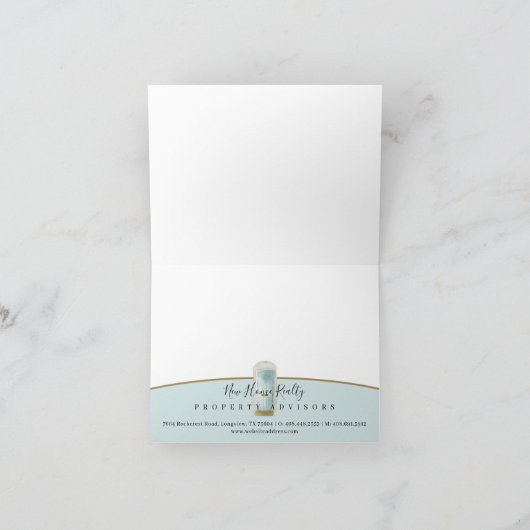 Dank u voor uw verwijzing Aqua Waterverf deur Bedankkaart (Binnen)