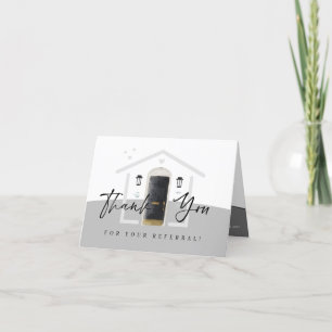 Dank u voor uw verwijzing zwarte Waterverf deur Bedankkaart