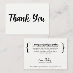 Dank u voor uw Visitekaartje