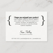 Dank u voor uw Visitekaartje (Achterkant)