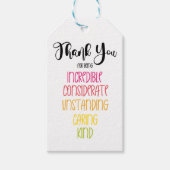 dank u voor uw vriendelijke kaart cadeaulabel (Voorkant)