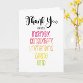 dank u voor uw vriendelijke woorden kaart (Gele Bloem)