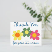 Dank u voor uw vriendelijkheid briefkaart (Staand voorkant)