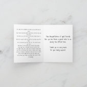 Dank u voor uw Vriendelijkheid Gevouwen Nota Kaart (Binnen)