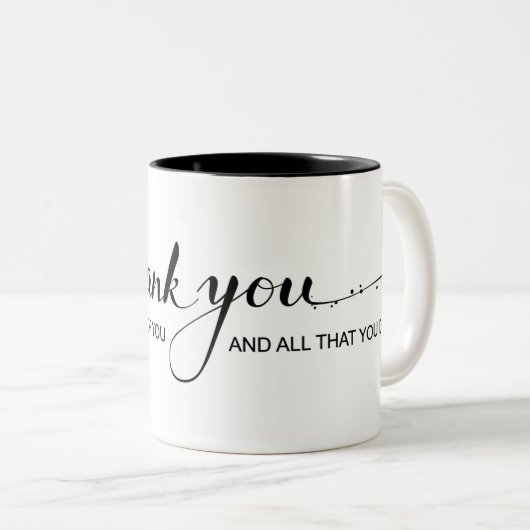 "Dank u voor uw waardering" Mok (Voorkant rechts)