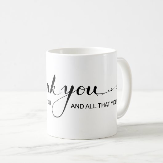 "Dank u voor uw waardering" Mok (Voorkant rechts)
