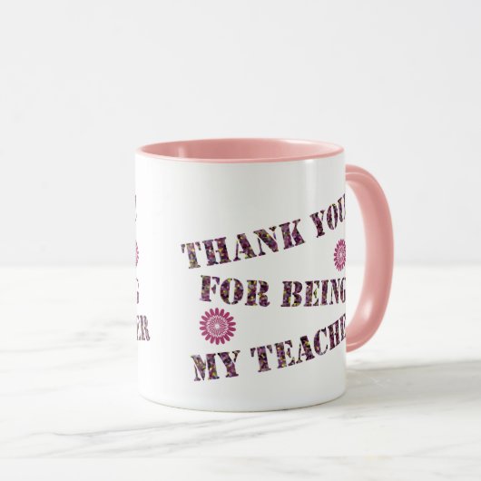 Dank u voor uw waardering voor mijn lerarenklasse mok (Voorkant rechts)