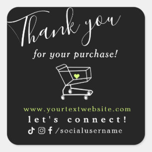dank u voor uw winkelen met ons vierkante sticker