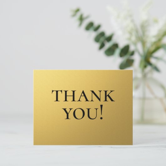 Dank u voor uw woorden op gouden achtergrond briefkaart (Staand voorkant)