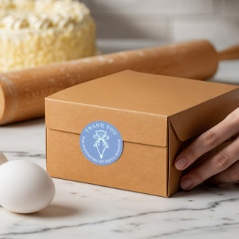 Dank u voor uw zakelijke bakkerij gebak tas Blauwg Ronde Sticker