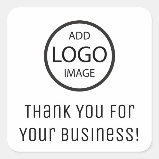 Dank u voor uw zakelijke | Bedrijfssticker Vierkante Sticker (Voorkant)