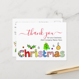 Dank U Voor Uw Zakelijke Christmas Briefkaart