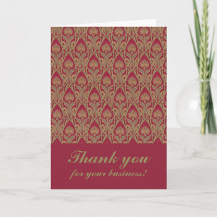 Dank u voor uw zakelijke damask bedankkaart