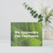 Dank U Voor Uw Zakelijke Groene Blad Briefkaart (Staand voorkant)