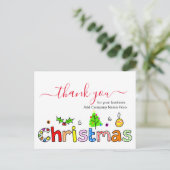 Dank U Voor Uw Zakelijke Kerstbestelling Briefkaart (Staand voorkant)