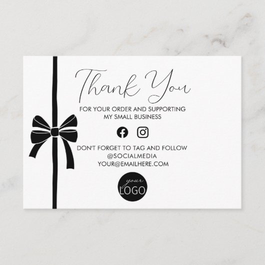 Dank u voor uw zakelijke Logo Informatiekaartje (Voorkant)