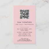 Dank u voor uw zakelijke Logo QR-code Blush roze Visitekaartje (Achterkant)