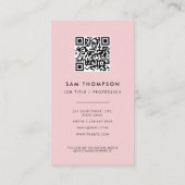 Dank u voor uw zakelijke Logo QR-code Blush roze Visitekaartje (Achterkant)