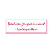 "Dank u voor uw zaken!" & Bedrijfsnaam Zelfinktende Stempel (Design)