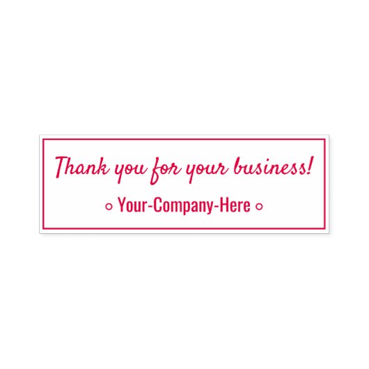 "Dank u voor uw zaken!" & Bedrijfsnaam Zelfinktende Stempel (Design)