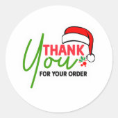 Dank u voor uw zaken vakantie Kerstmis Ronde Sticker (Voorkant)