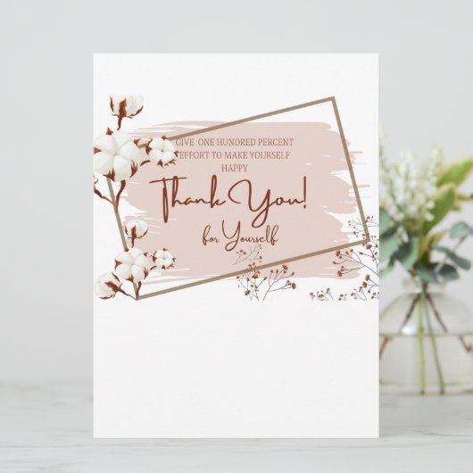 Dank u voor uzelf kaart (Staand voorkant)