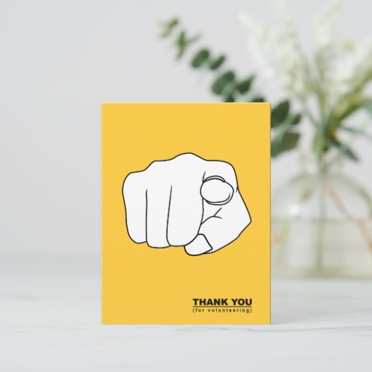 Dank u voor vrijwilligerswerk hand illustratie briefkaart (Staand voorkant)