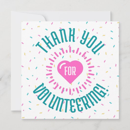 Dank u voor vrijwilligerswerk, waardering kaart (Voorkant)
