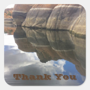Dank u voor waterreflectie Foto Arizona Landschap Vierkante Sticker