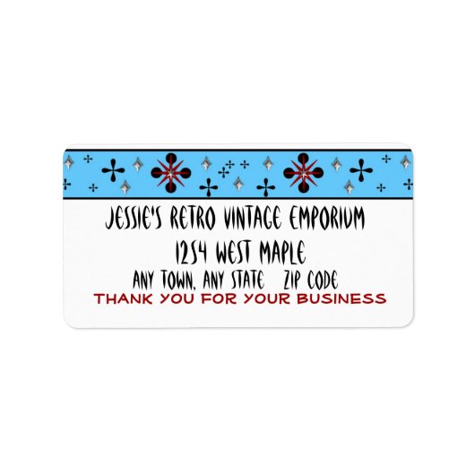 Dank u voor zakelijke retro adresetiketten etiket (Voorkant)