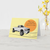 Dank u vrachtwagen verkoper pick-up truck kaart (Gele Bloem)