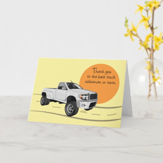 Dank u vrachtwagen verkoper pick-up truck kaart (Gele Bloem)