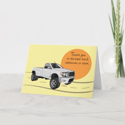 Dank u vrachtwagen verkoper pick-up truck kaart (Voorkant)