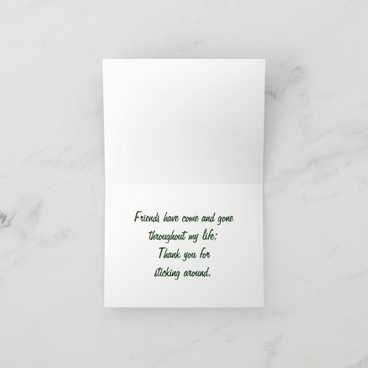 Dank u, Vriend Bedankkaart (Binnen)